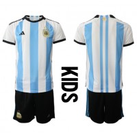 Dječji Nogometni Dres Argentina Domaci SP 2022 Kratak Rukav (+ Kratke hlače)